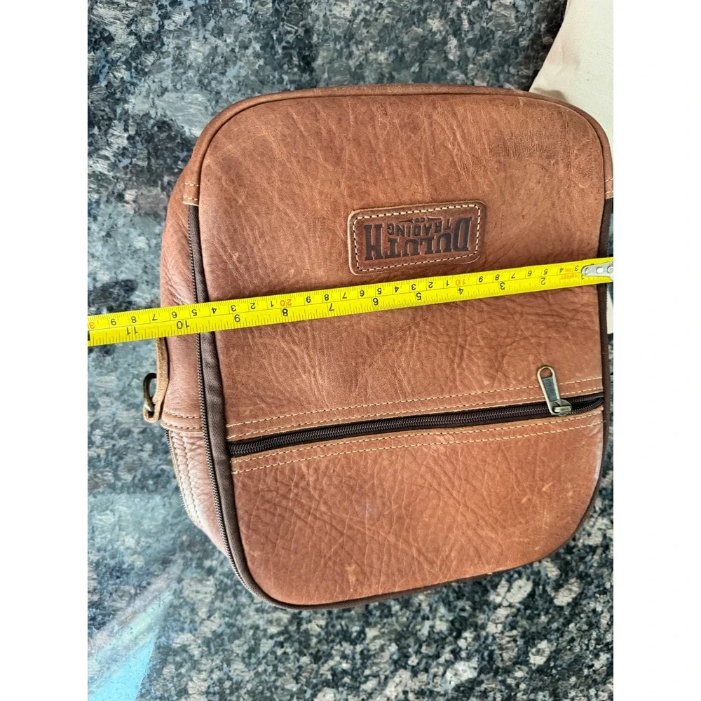 Duluth Trading Co Lifetime Leather‎ Travel Bag Brown Crossbody Messenger 97310